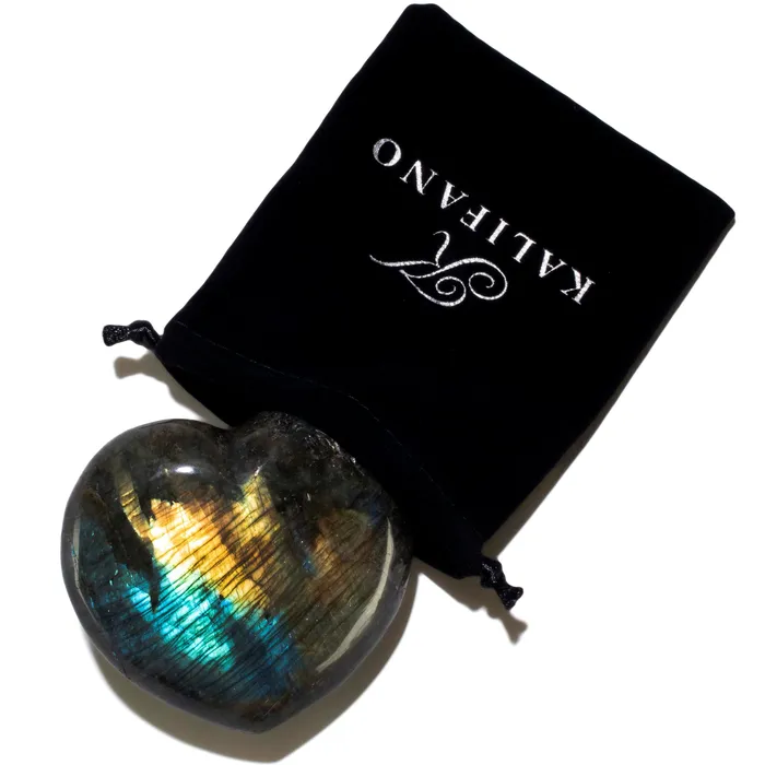 Labradorite Gemstone Heart Carving 300g 35in KALIFANO Necklaces