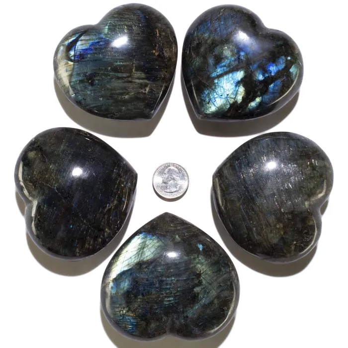 Labradorite Gemstone Heart Carving 300g 35in KALIFANO Necklaces