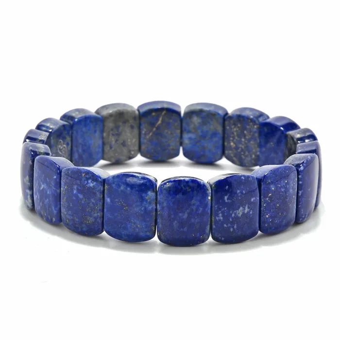 Lapis 15mm Gemstone Elastic Bracelet Kalifano Bracelets