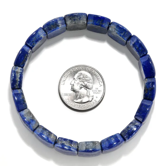 Lapis 15mm Gemstone Elastic Bracelet Kalifano Bracelets