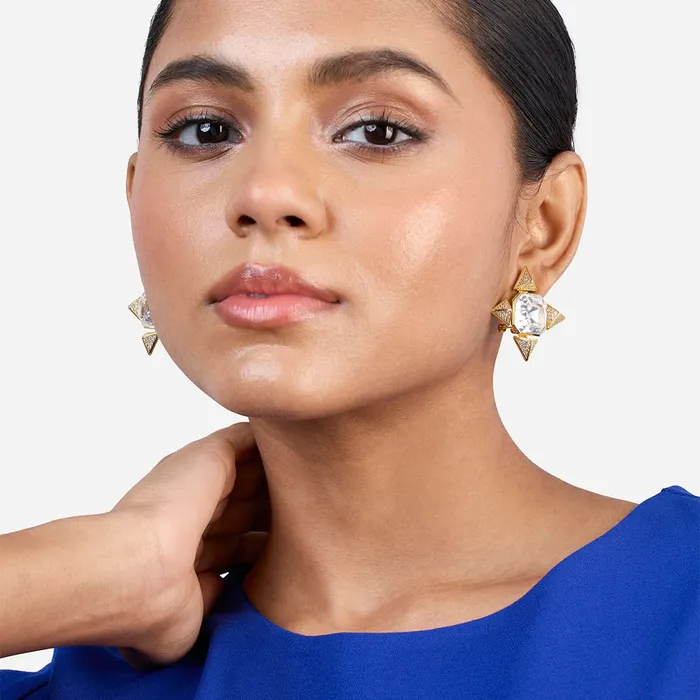 Malaika Arora Gold Moss Star Earrings celebtest Earrings