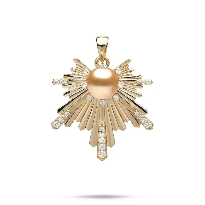 Maui Divers Jewelry PreStyled Sets E Hola South Sea Gold Pearl Pendant in Gold with Diamonds 27mm