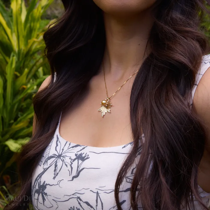 Maui Divers Jewelry PreStyled Sets E Hola South Sea Gold Pearl Pendant in Gold with Diamonds 27mm