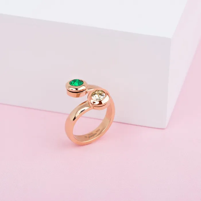 Melano Melano Vivid Stand Strong Ring Set Roskleurig Rings