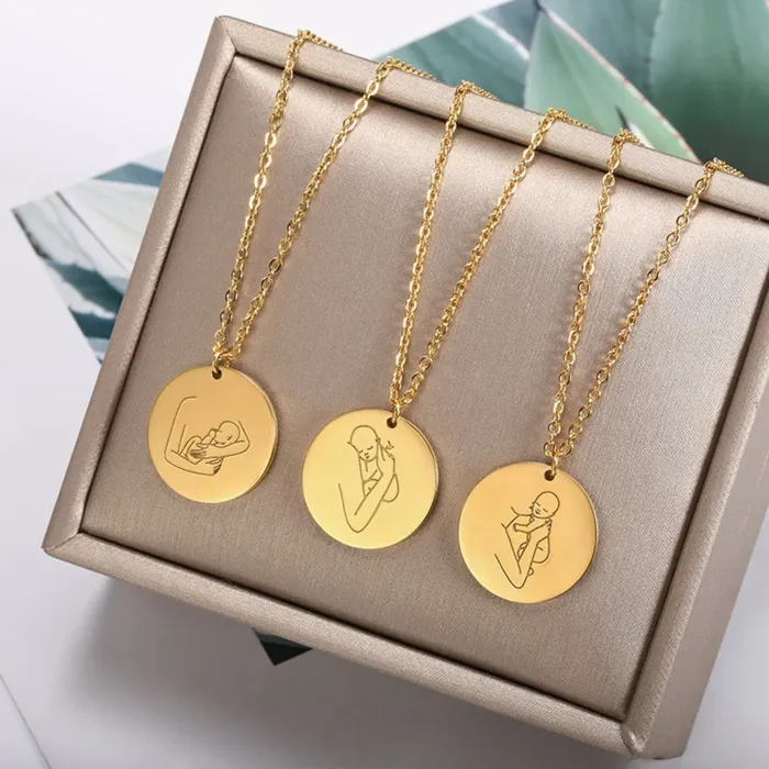 Mother and Angel Baby Necklace Hidden Forever Necklaces