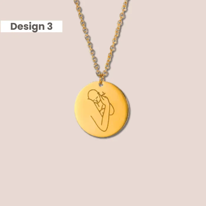Mother and Angel Baby Necklace Hidden Forever Necklaces