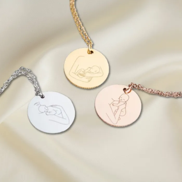 Mother and Angel Baby Necklace Hidden Forever Necklaces