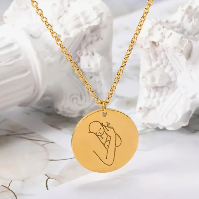 Mother and Angel Baby Necklace Hidden Forever Necklaces