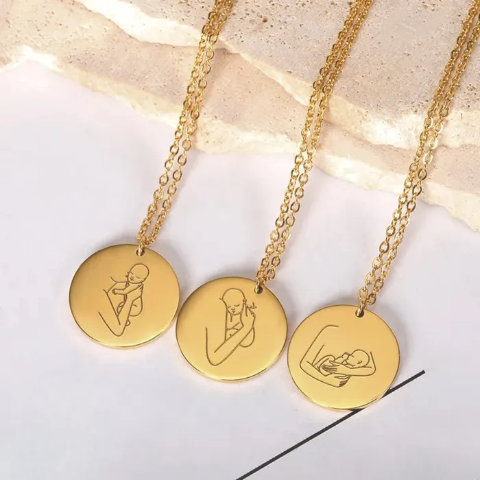 Mother and Angel Baby Necklace Hidden Forever Necklaces