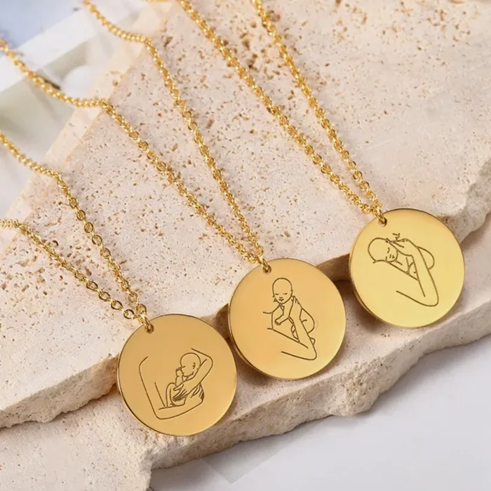 Mother and Angel Baby Necklace Hidden Forever Necklaces