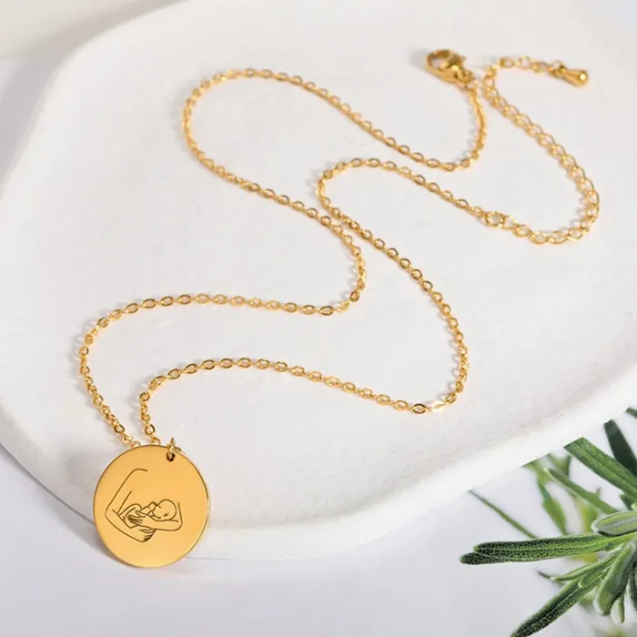 Mother and Angel Baby Necklace Hidden Forever Necklaces