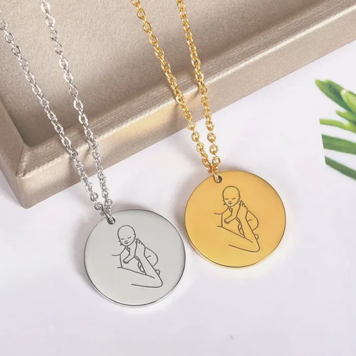 Mother and Angel Baby Necklace Hidden Forever Necklaces