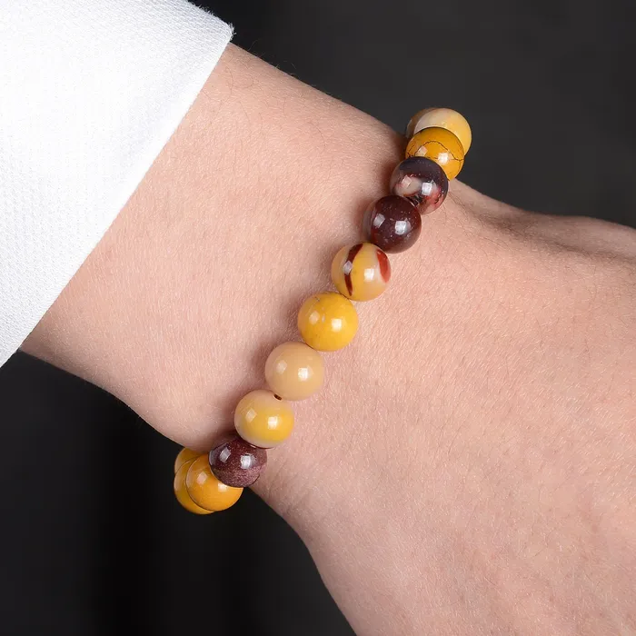 Natural Mookaite 8 mm Beaded Gemstone Bracelet Kalifano Bracelets