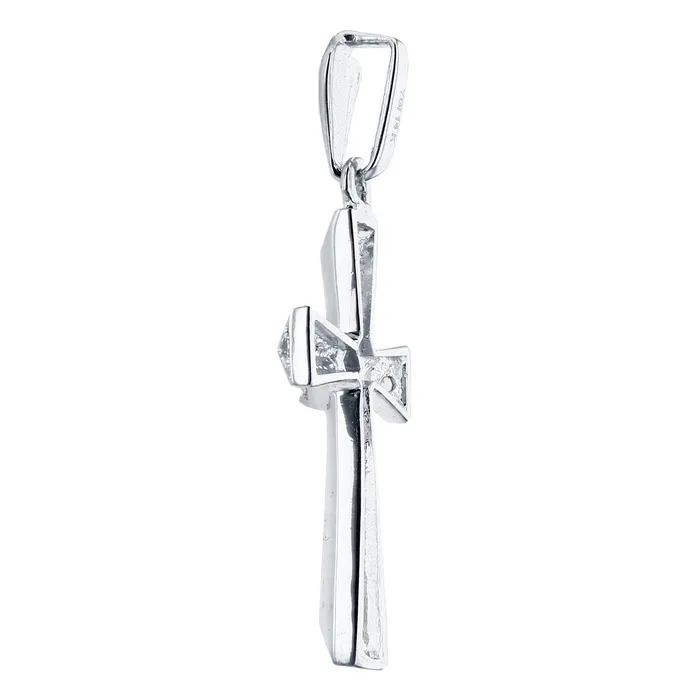 Necklaces 14K White Gold 38x20MM Cross Pendant DecadenceJewelry