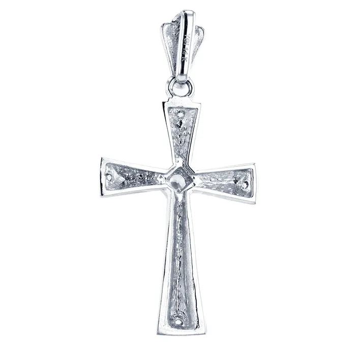 Necklaces 14K White Gold 38x20MM Cross Pendant DecadenceJewelry