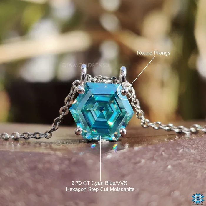 Necklaces Hexagon Cut Moissanite Wedding Pendant Diamondrensu