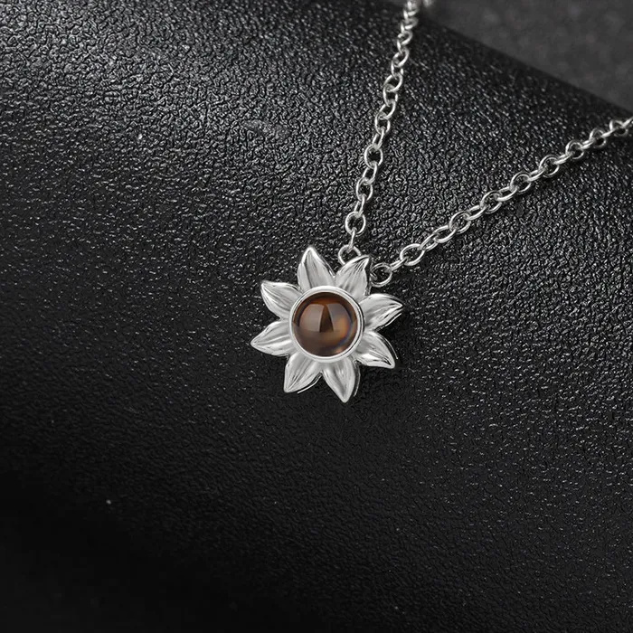 Necklaces Hidden Forever Custom Floral Glow Hidden Photo Necklace