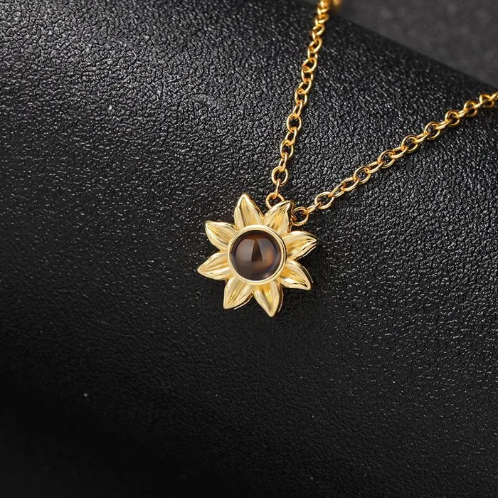 Necklaces Hidden Forever Custom Floral Glow Hidden Photo Necklace