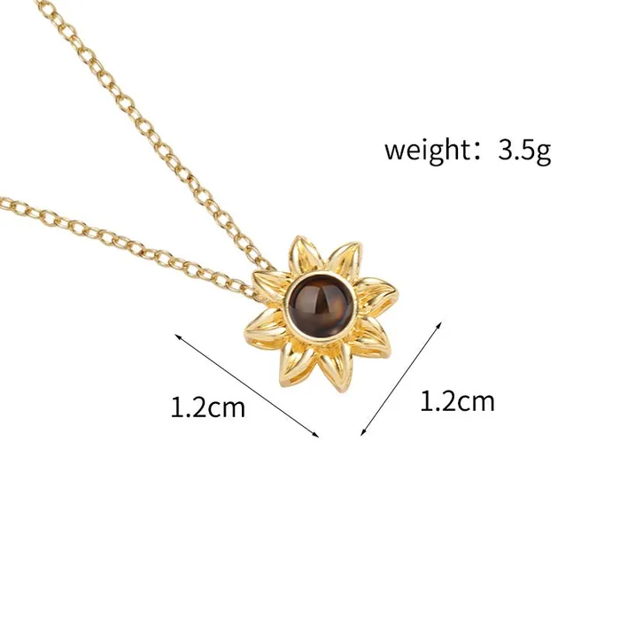 Necklaces Hidden Forever Custom Floral Glow Hidden Photo Necklace