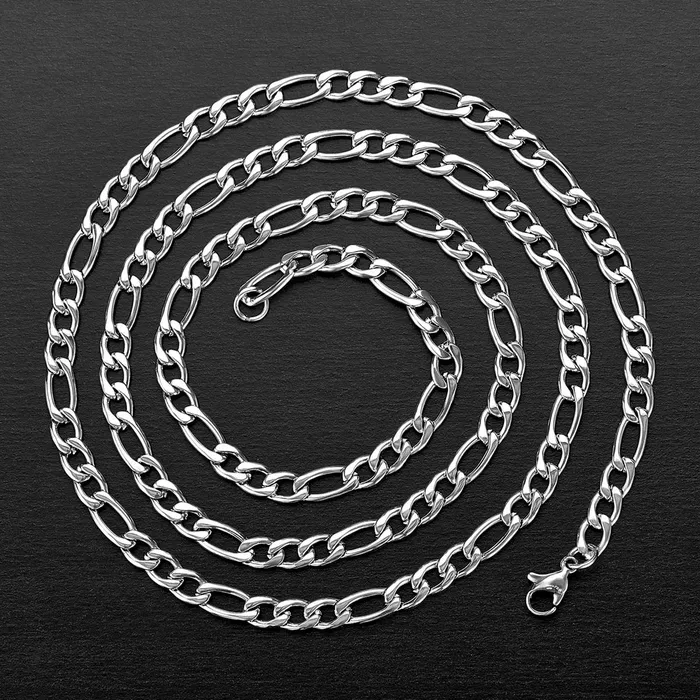 Necklaces Invicta Jewelry Polished Long Figaro Chain Necklace Invicta Jewelry