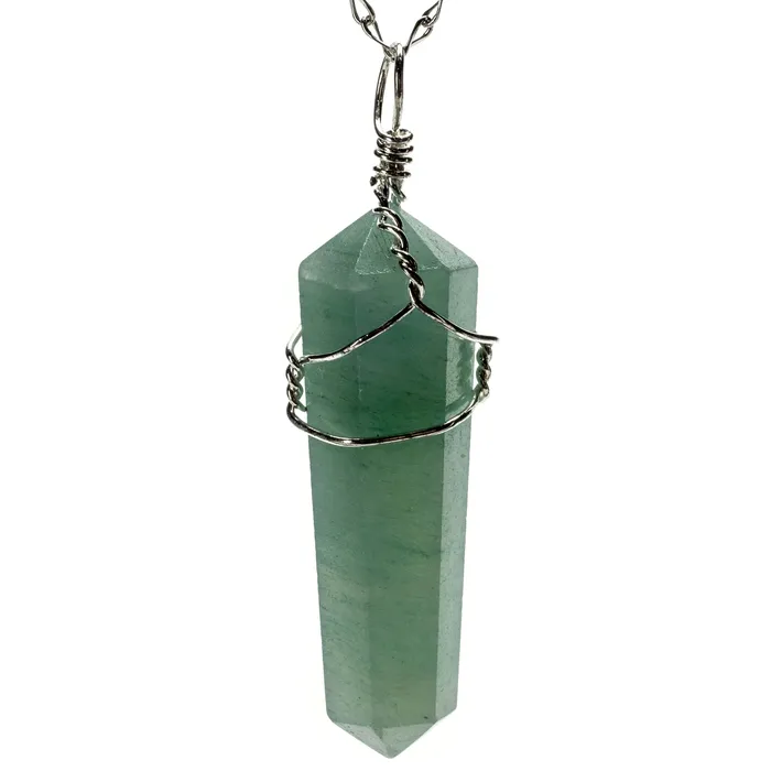 Necklaces Kalifano Aventurine Point Healing Stone Pendant on Necklace