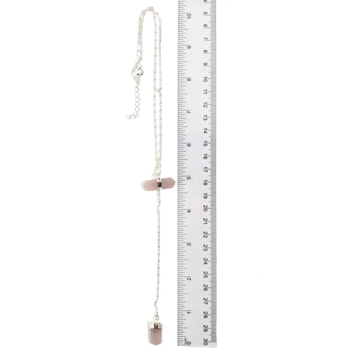 Necklaces Kalifano Rose Quartz Double Point Necklace