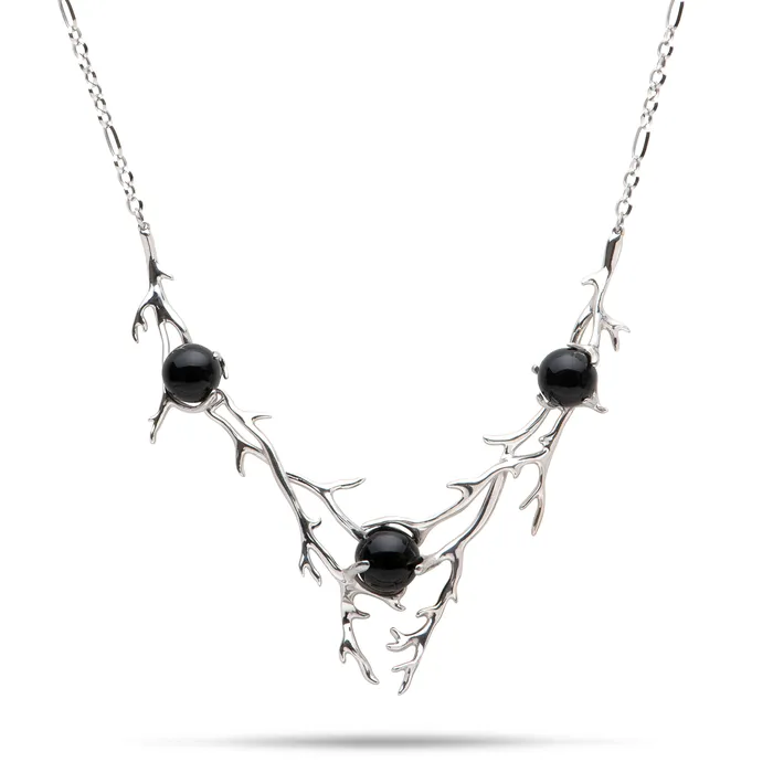 Necklaces Maui Divers Jewelry 16518 Adjustable Heritage Black Coral Necklace in White Gold Necklaces Maui Divers Jewelry 16518 Adjustable Heritage Black Coral Necklace in White Gold