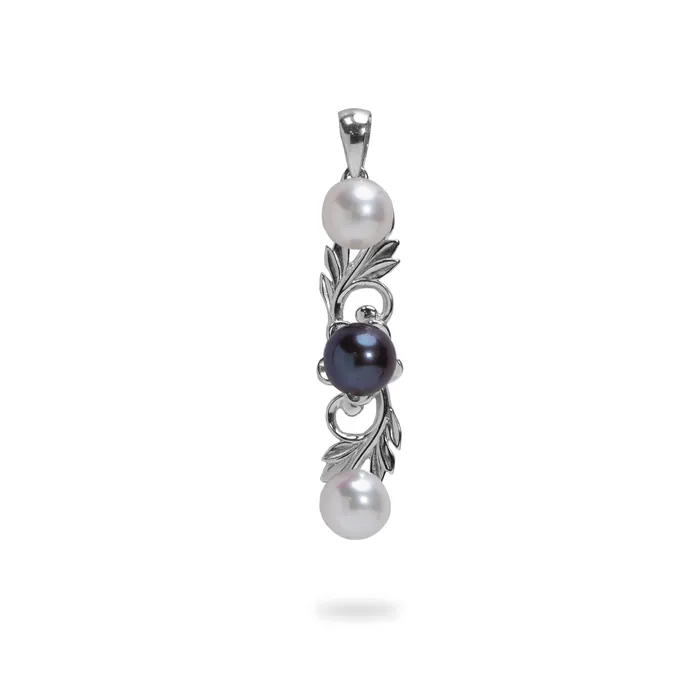 Necklaces Pick A Pearl Hawaiian Heirloom Plumeria Pendant in Sterling Silver 35mm PickAPearl