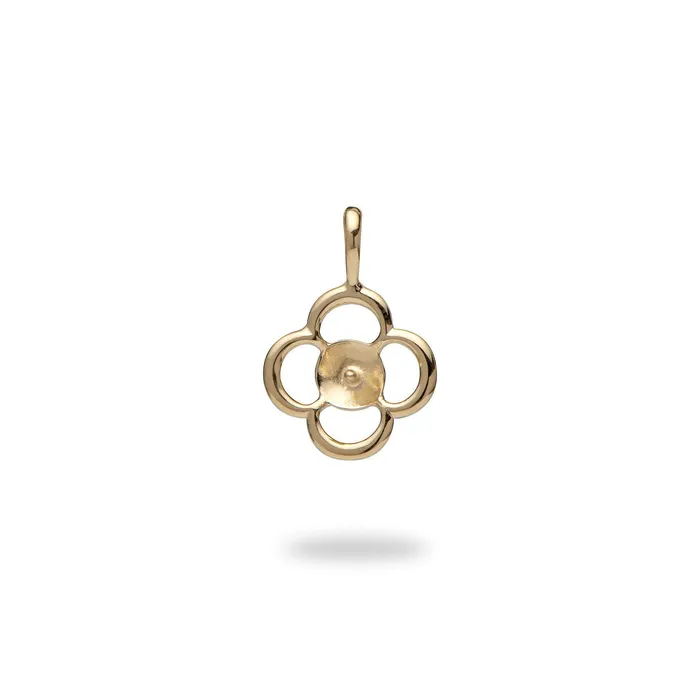Necklaces PickAPearl Pick A Pearl 4 Leaf Clover Pendant in Gold