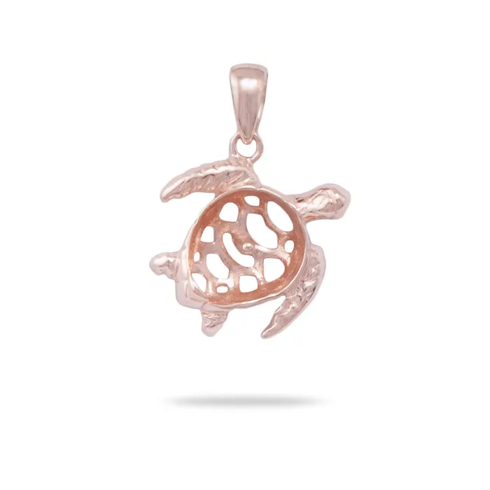 Necklaces PickAPearl Pick A Pearl Honu Pendant in Rose Gold