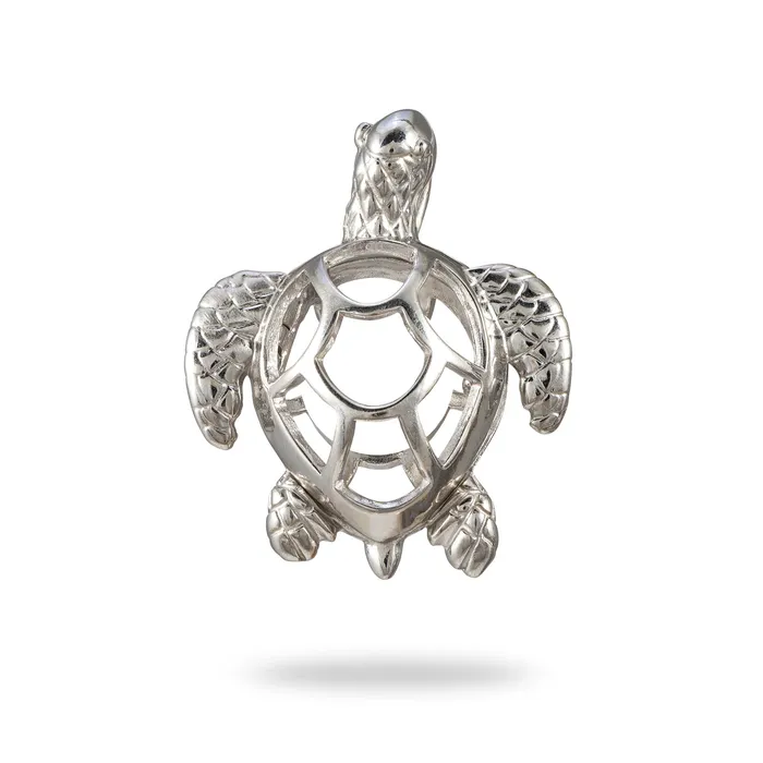 Necklaces PickAPearl Pick A Pearl Honu Pendant in Sterling Silver 23mm