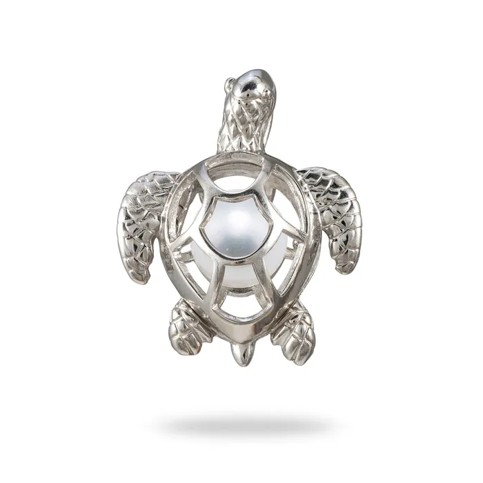 Necklaces PickAPearl Pick A Pearl Honu Pendant in Sterling Silver 23mm