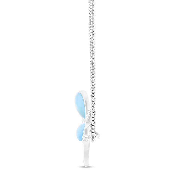 Necklaces Silver Sterling Silver Rhodium Cubic Zirconia Larimar Dragonfly 22 Round Snake Adjustable Necklace Necklaces Silver Sterling Silver Rhodium Cubic Zirconia Larimar Dragonfly 22 Round Snake Adjustable Necklace