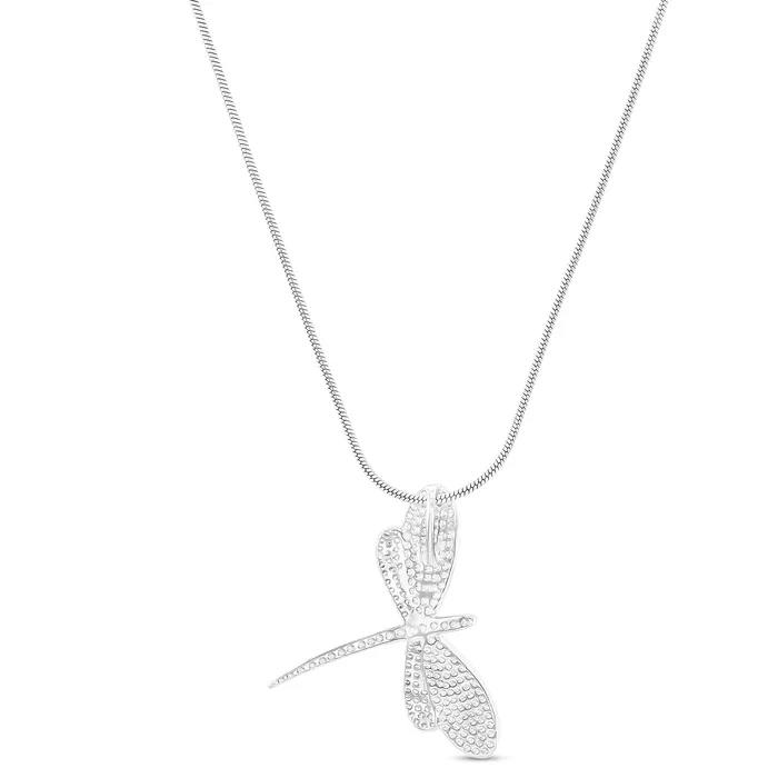 Necklaces Silver Sterling Silver Rhodium Cubic Zirconia Larimar Dragonfly 22 Round Snake Adjustable Necklace Necklaces Silver Sterling Silver Rhodium Cubic Zirconia Larimar Dragonfly 22 Round Snake Adjustable Necklace
