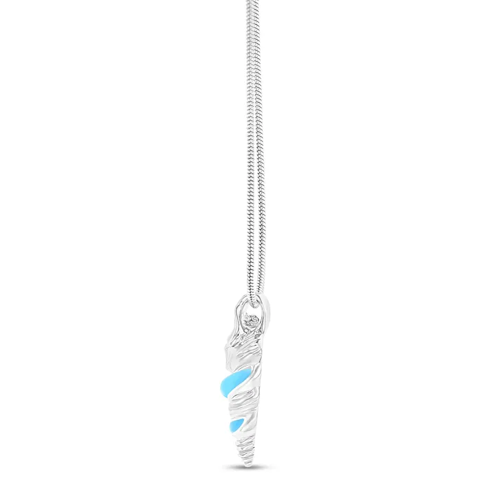 Necklaces Silver Sterling Silver Rhodium Larimar Shell 22 Round Snake Adjustable Necklace Necklaces Silver Sterling Silver Rhodium Larimar Shell 22 Round Snake Adjustable Necklace