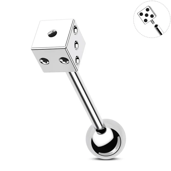 OUFER BODY JEWELRY 14G Internally Threaded Dice Shape Tongue Barbell Ring Rings OUFER BODY JEWELRY 14G Internally Threaded Dice Shape Tongue Barbell Ring Rings