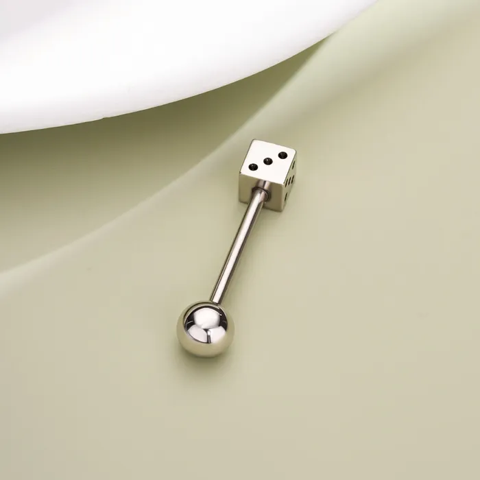 OUFER BODY JEWELRY 14G Internally Threaded Dice Shape Tongue Barbell Ring Rings OUFER BODY JEWELRY 14G Internally Threaded Dice Shape Tongue Barbell Ring Rings