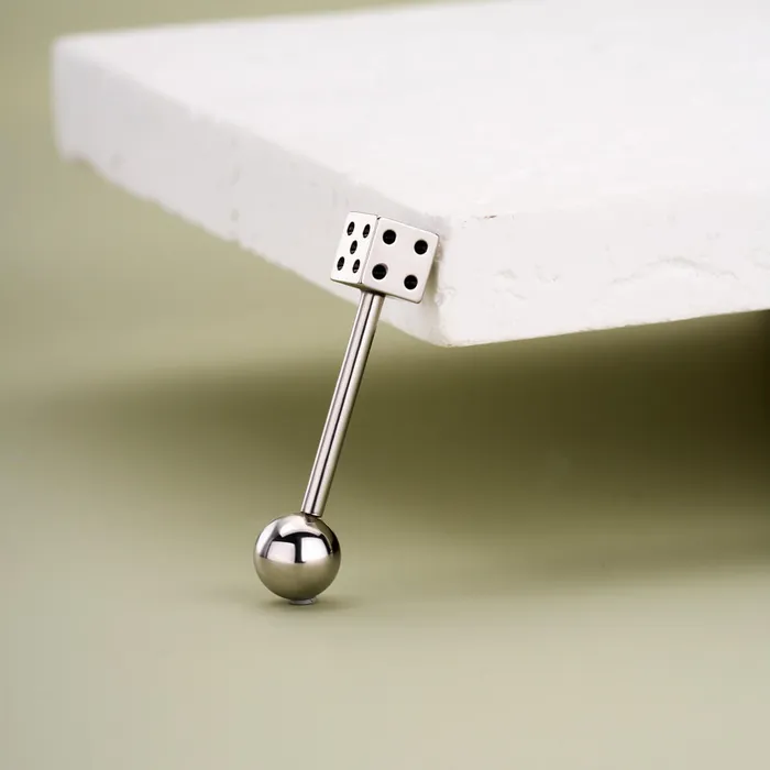 OUFER BODY JEWELRY 14G Internally Threaded Dice Shape Tongue Barbell Ring Rings OUFER BODY JEWELRY 14G Internally Threaded Dice Shape Tongue Barbell Ring Rings