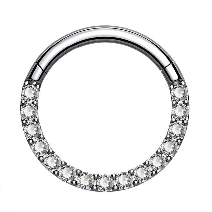 OUFER BODY JEWELRY 16G Crystal CZ Titanium Hinged Segment Septum Ring Rings OUFER BODY JEWELRY 16G Crystal CZ Titanium Hinged Segment Septum Ring Rings