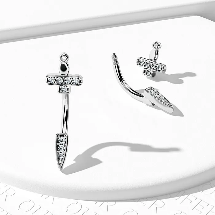 OUFER BODY JEWELRY 16G SwordDagger CZ Curved Rook Earring Eyebrow Ring Rings OUFER BODY JEWELRY 16G SwordDagger CZ Curved Rook Earring Eyebrow Ring Rings