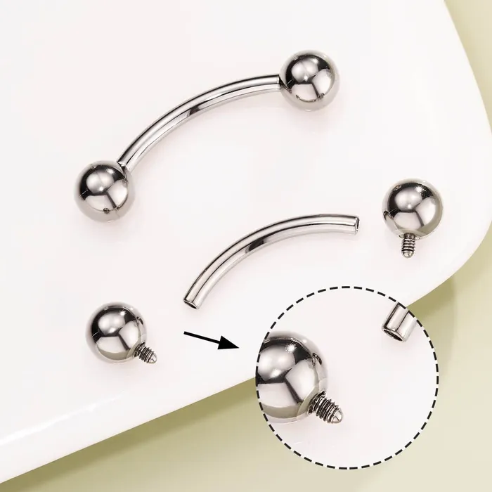 OUFER BODY JEWELRY 2PCS 14G 614mm Titanium Internally Threaded Belly Button Ring Rings OUFER BODY JEWELRY 2PCS 14G 614mm Titanium Internally Threaded Belly Button Ring Rings