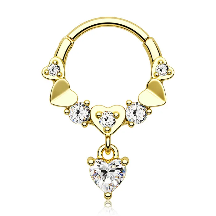 OUFER BODY JEWELRY Deep Love 16G Heart Style Septum Ring Rings