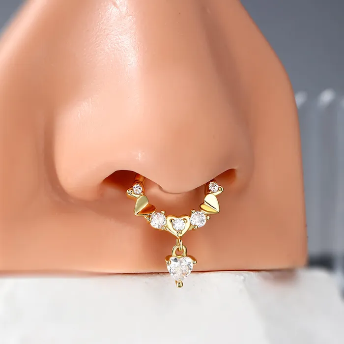 OUFER BODY JEWELRY Deep Love 16G Heart Style Septum Ring Rings