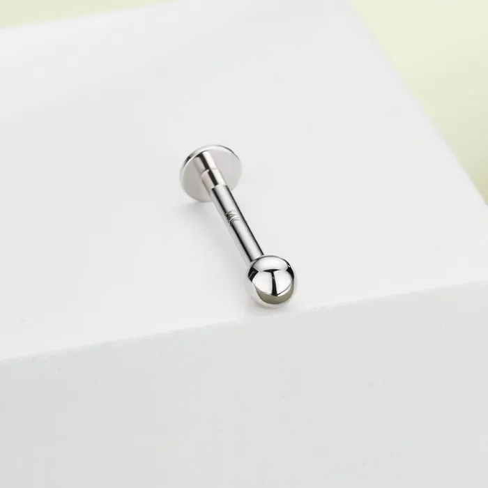 OUFER BODY JEWELRY Earrings 14K White Gold Round Head Push Pin Stud OUFER BODY JEWELRY Earrings 14K White Gold Round Head Push Pin Stud