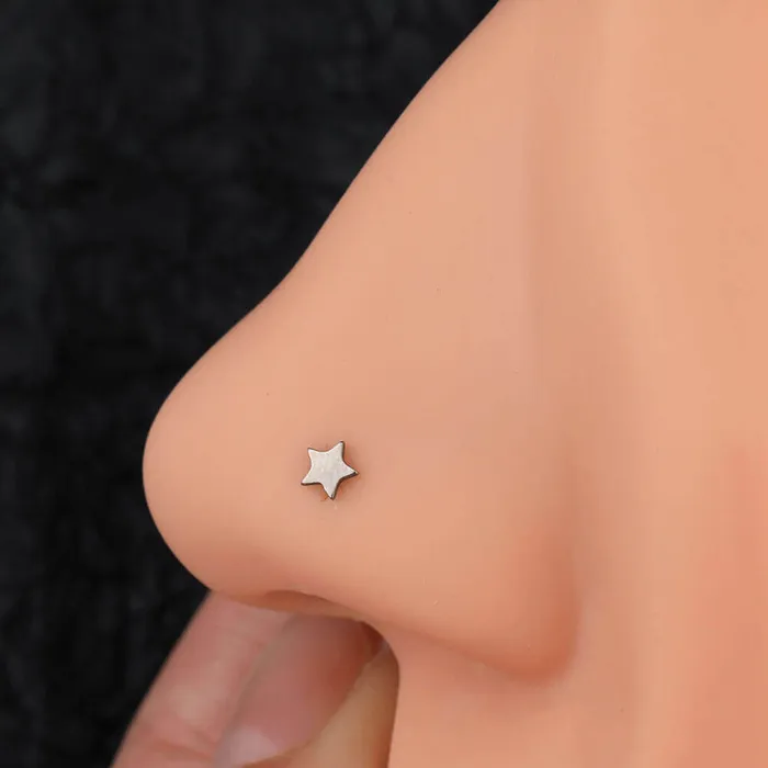 OUFER BODY JEWELRY Earrings 20G Titanium Lshaped Crescent Star Nostril Stud OUFER BODY JEWELRY Earrings 20G Titanium Lshaped Crescent Star Nostril Stud