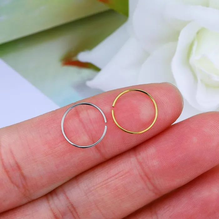 OUFER BODY JEWELRY Earrings 22G Simple Seamless Nose Hoop Cartilage Rings OUFER BODY JEWELRY Earrings 22G Simple Seamless Nose Hoop Cartilage Rings