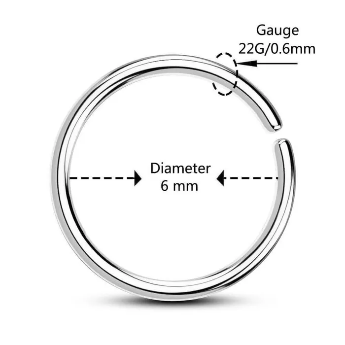 OUFER BODY JEWELRY Earrings 22G Simple Seamless Nose Hoop Cartilage Rings OUFER BODY JEWELRY Earrings 22G Simple Seamless Nose Hoop Cartilage Rings