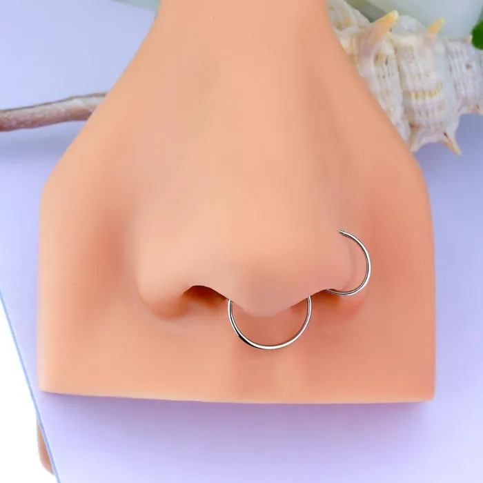 OUFER BODY JEWELRY Earrings 22G Simple Seamless Nose Hoop Cartilage Rings OUFER BODY JEWELRY Earrings 22G Simple Seamless Nose Hoop Cartilage Rings