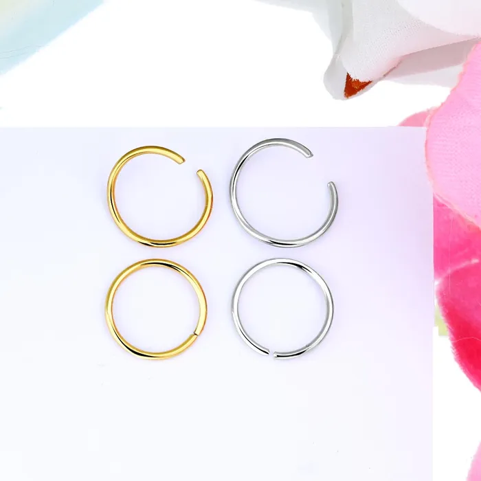 OUFER BODY JEWELRY Earrings 22G Simple Seamless Nose Hoop Cartilage Rings OUFER BODY JEWELRY Earrings 22G Simple Seamless Nose Hoop Cartilage Rings
