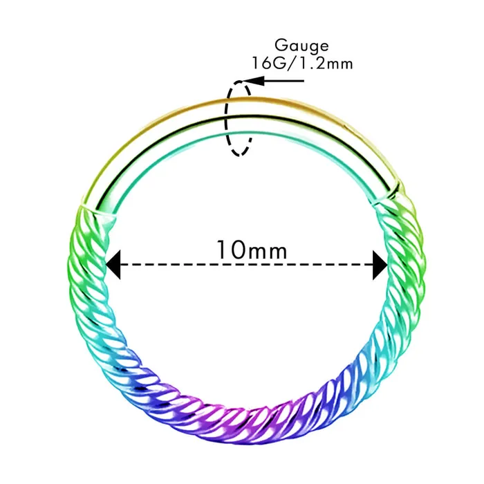 OUFER BODY JEWELRY Rings 16G FiveColors Waven Hinged Segment Conch Ring OUFER BODY JEWELRY Rings 16G FiveColors Waven Hinged Segment Conch Ring